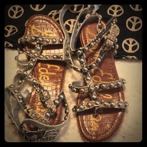 Sam Edelman gladiator snakeskin pattern sandals